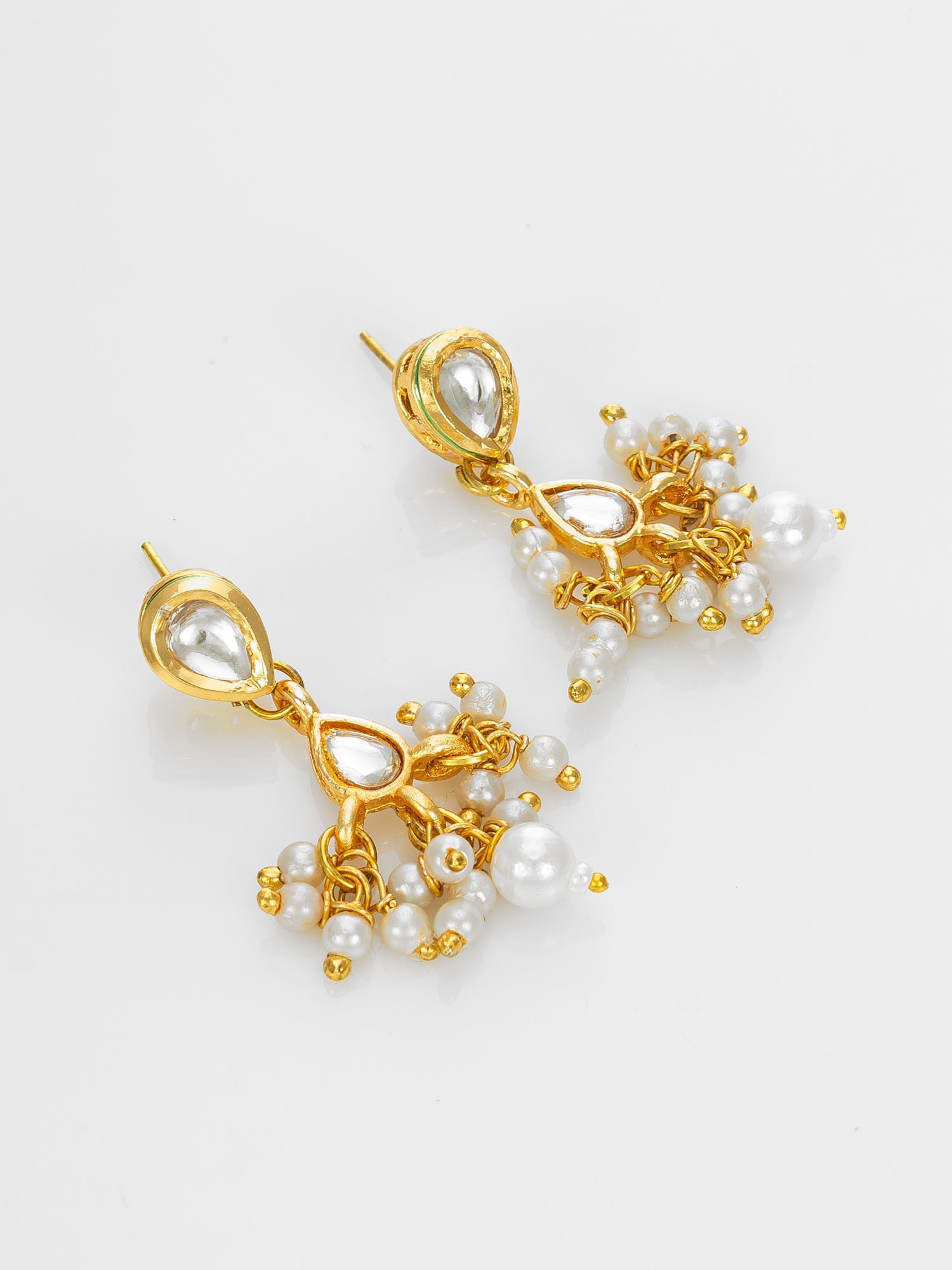 Aadita Gold Plated Pearl Beads & Kundan Choker Necklace Set for Women & Girls WNK4774