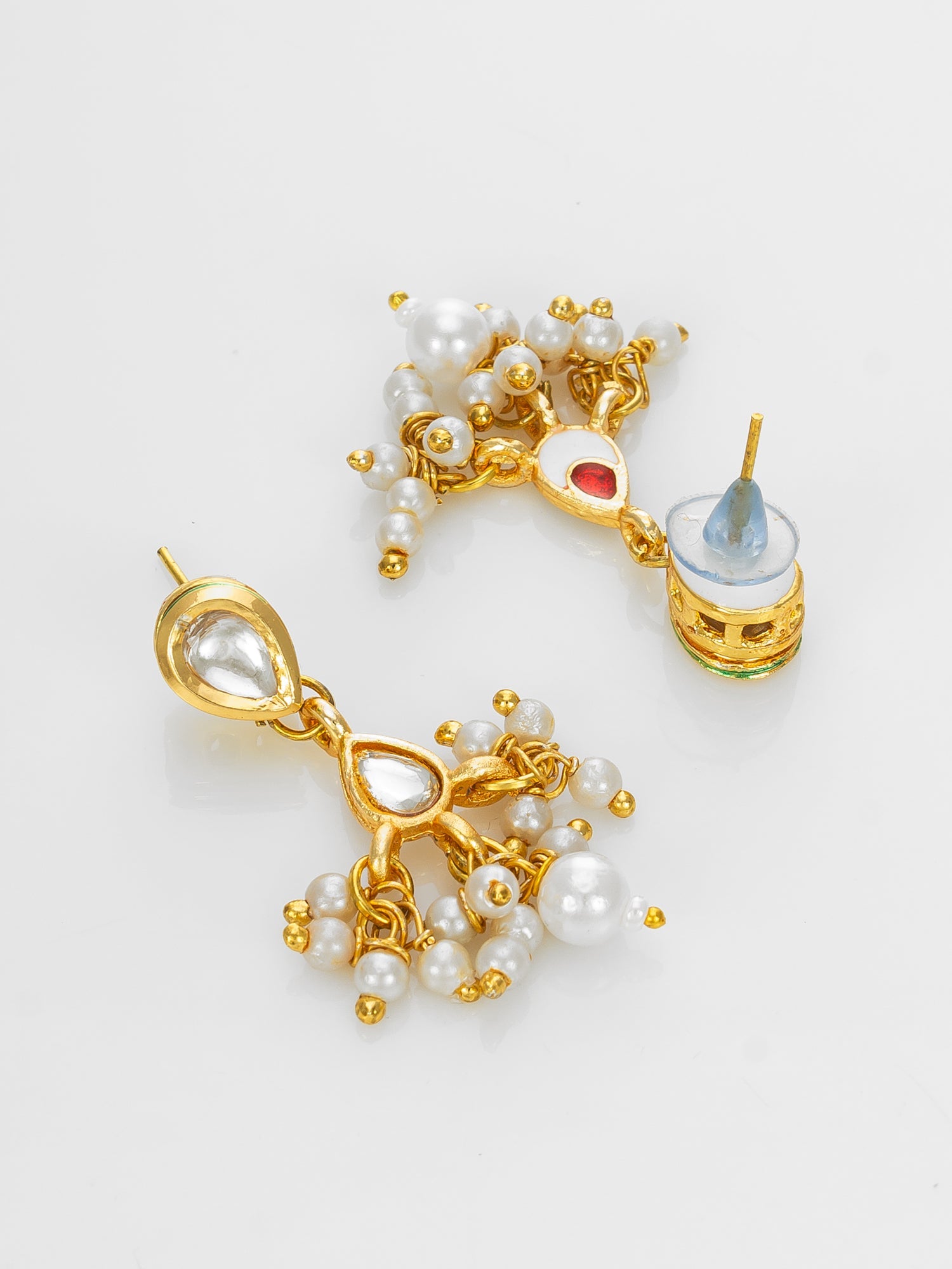 Aadita Gold Plated Pearl Beads & Kundan Choker Necklace Set for Women & Girls WNK4774