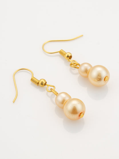 Aadita Gold-Plated Pearl Beaded Traditional Necklace Set