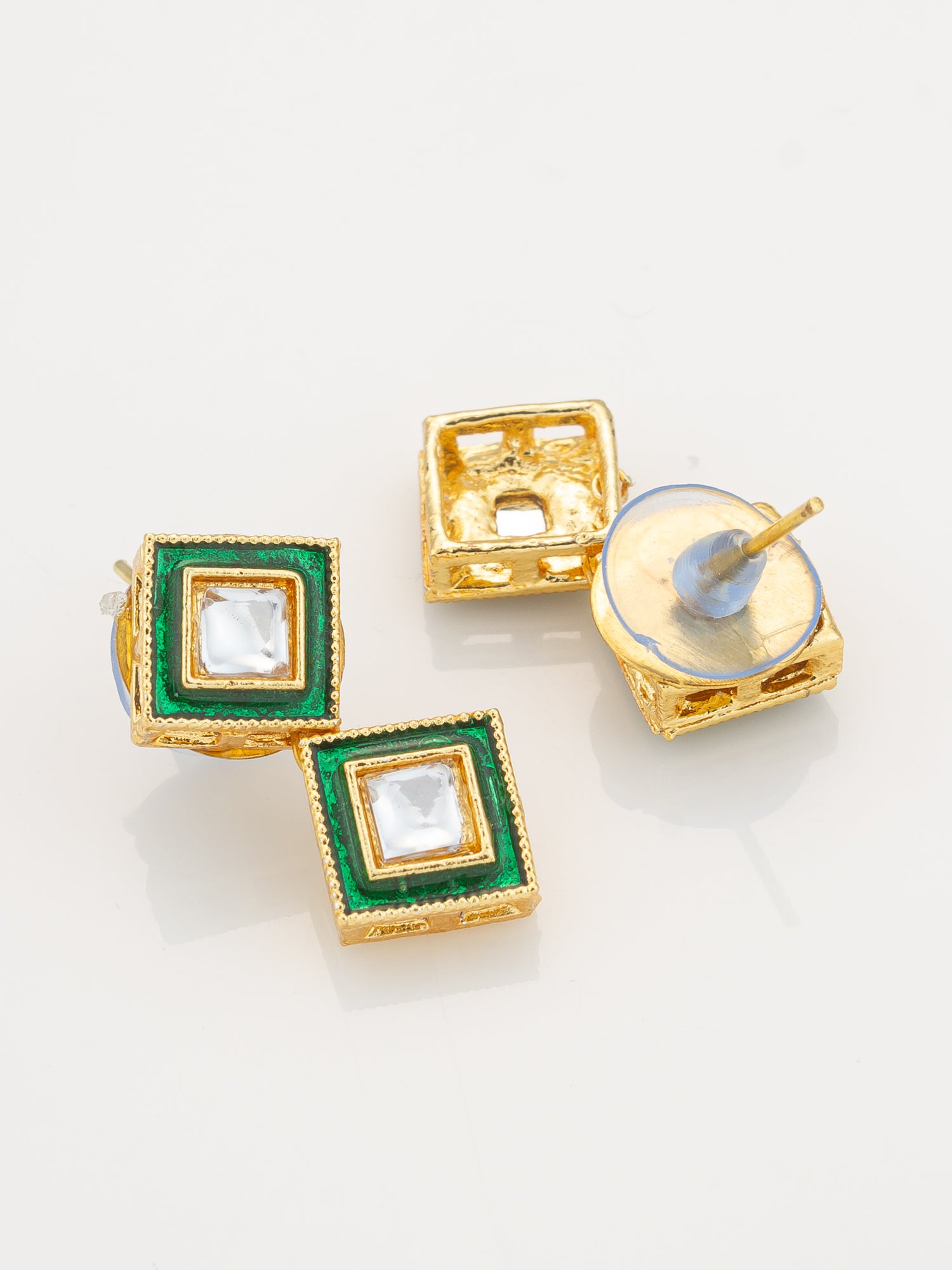 Aadita Gold Plated Green Meenakari Kundan Necklace Set for Women