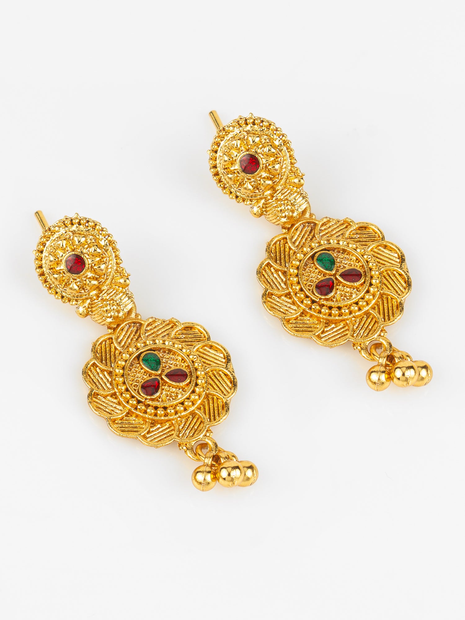 Aadita Gold-Plated Temple Necklace Set for Women | Bridal Peacock Jewellery | Traditional Design