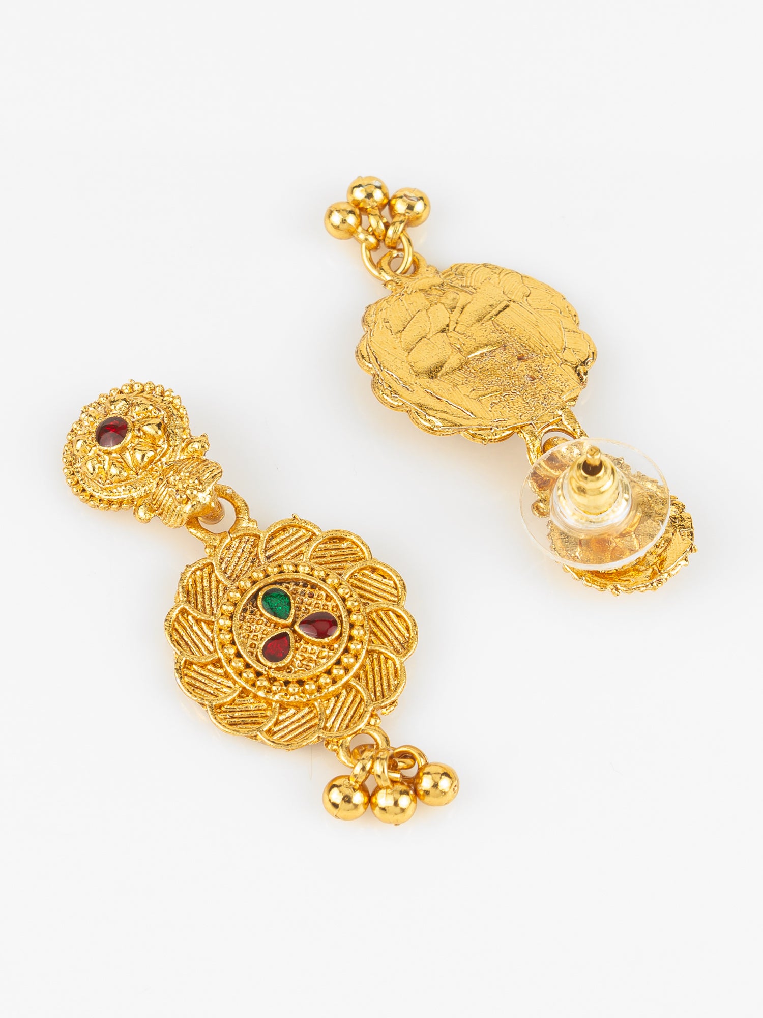 Aadita Gold-Plated Temple Necklace Set for Women | Bridal Peacock Jewellery | Traditional Design