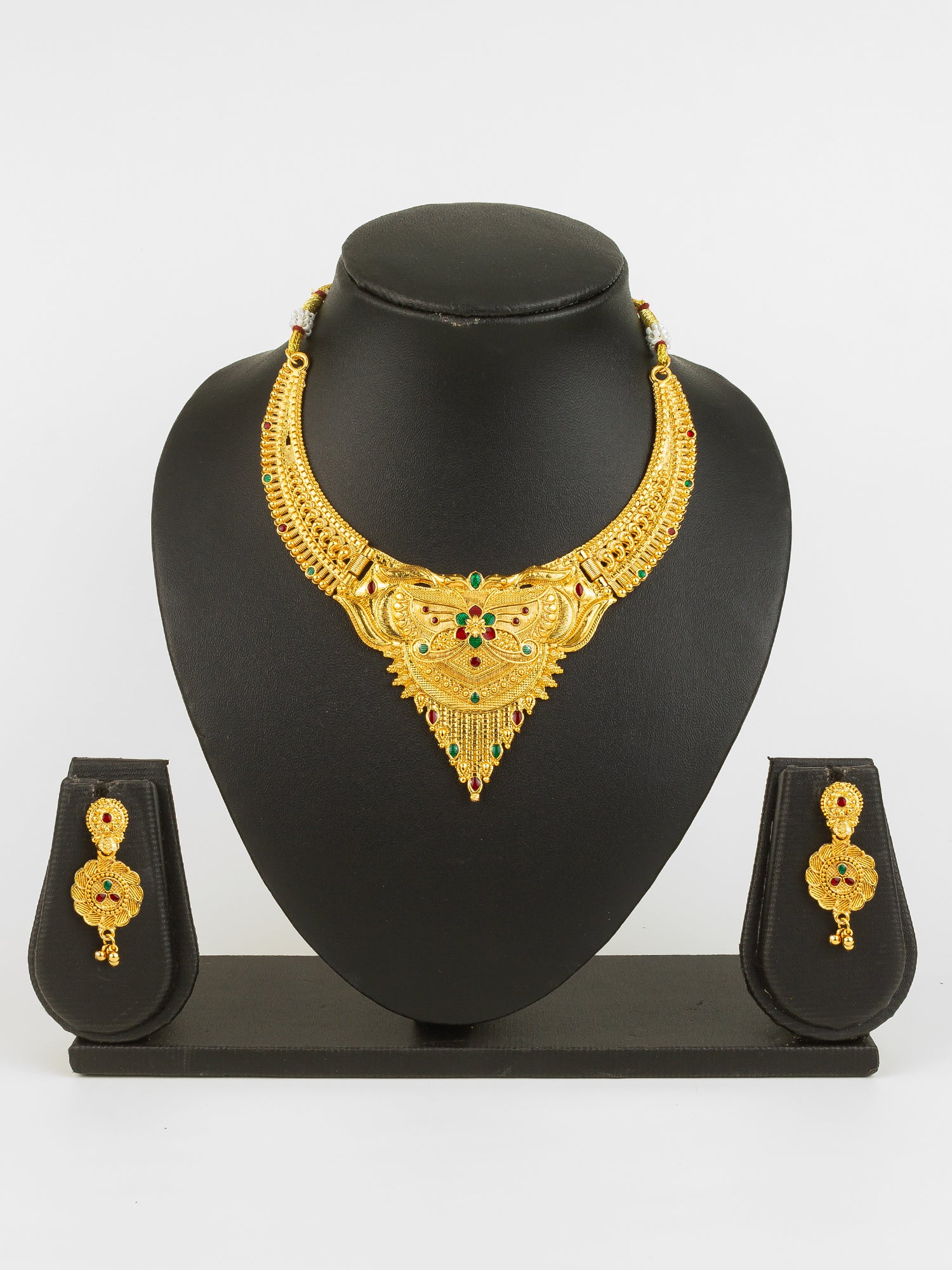 Aadita Gold-Plated Temple Necklace Set for Women | Bridal Peacock Jewellery | Traditional Design