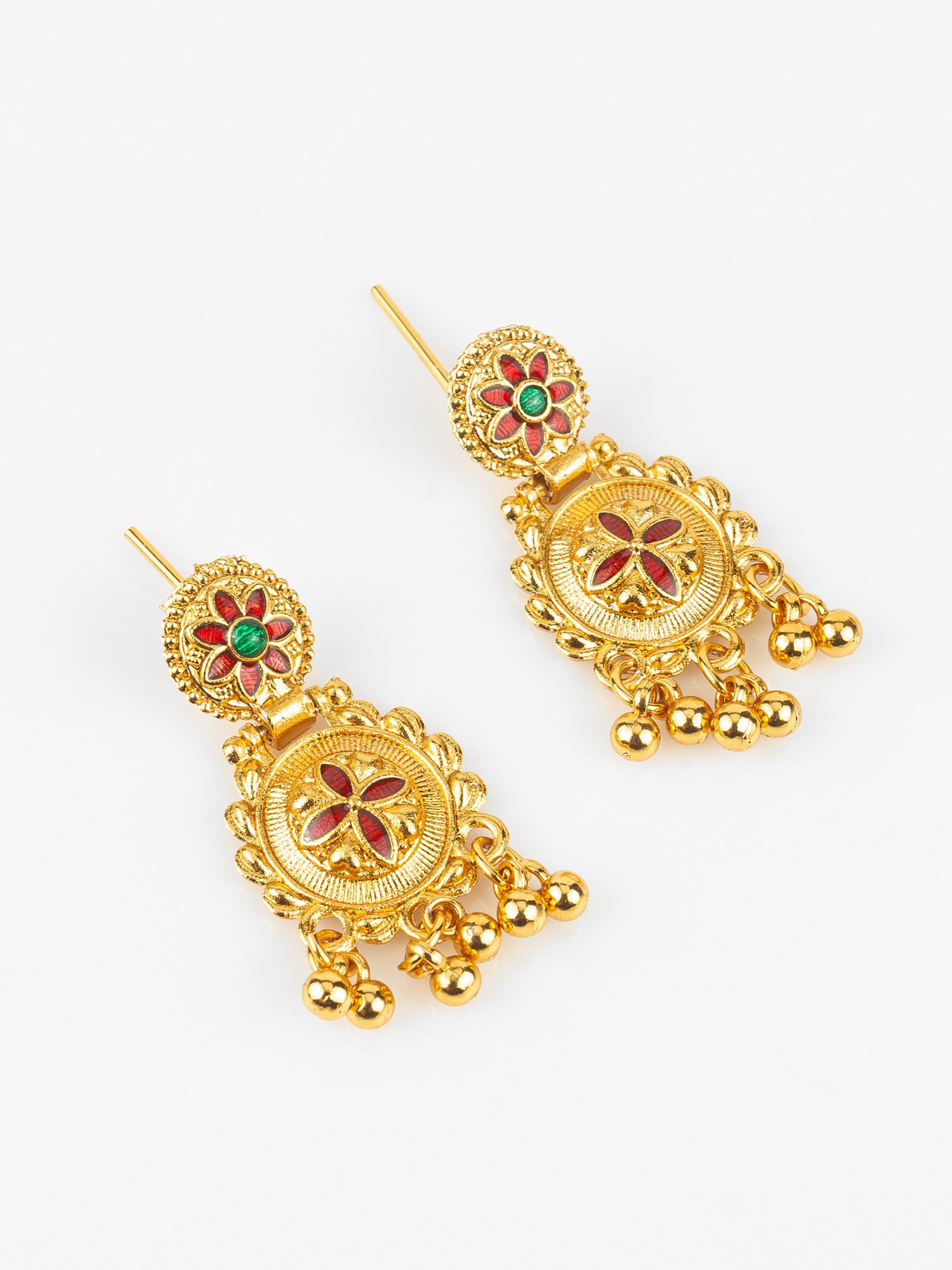 Aadita Gold-Plated Temple Necklace Set for Women | Bridal Peacock Jewellery | Traditional Design