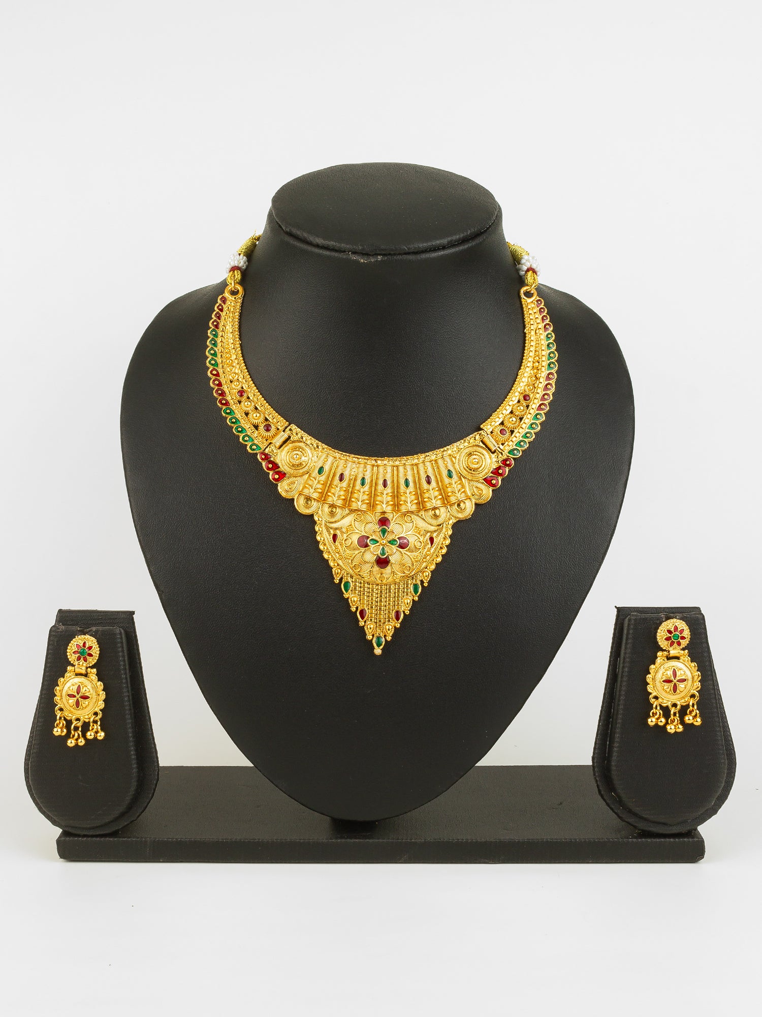 Aadita Gold-Plated Temple Necklace Set for Women | Bridal Peacock Jewellery | Traditional Design