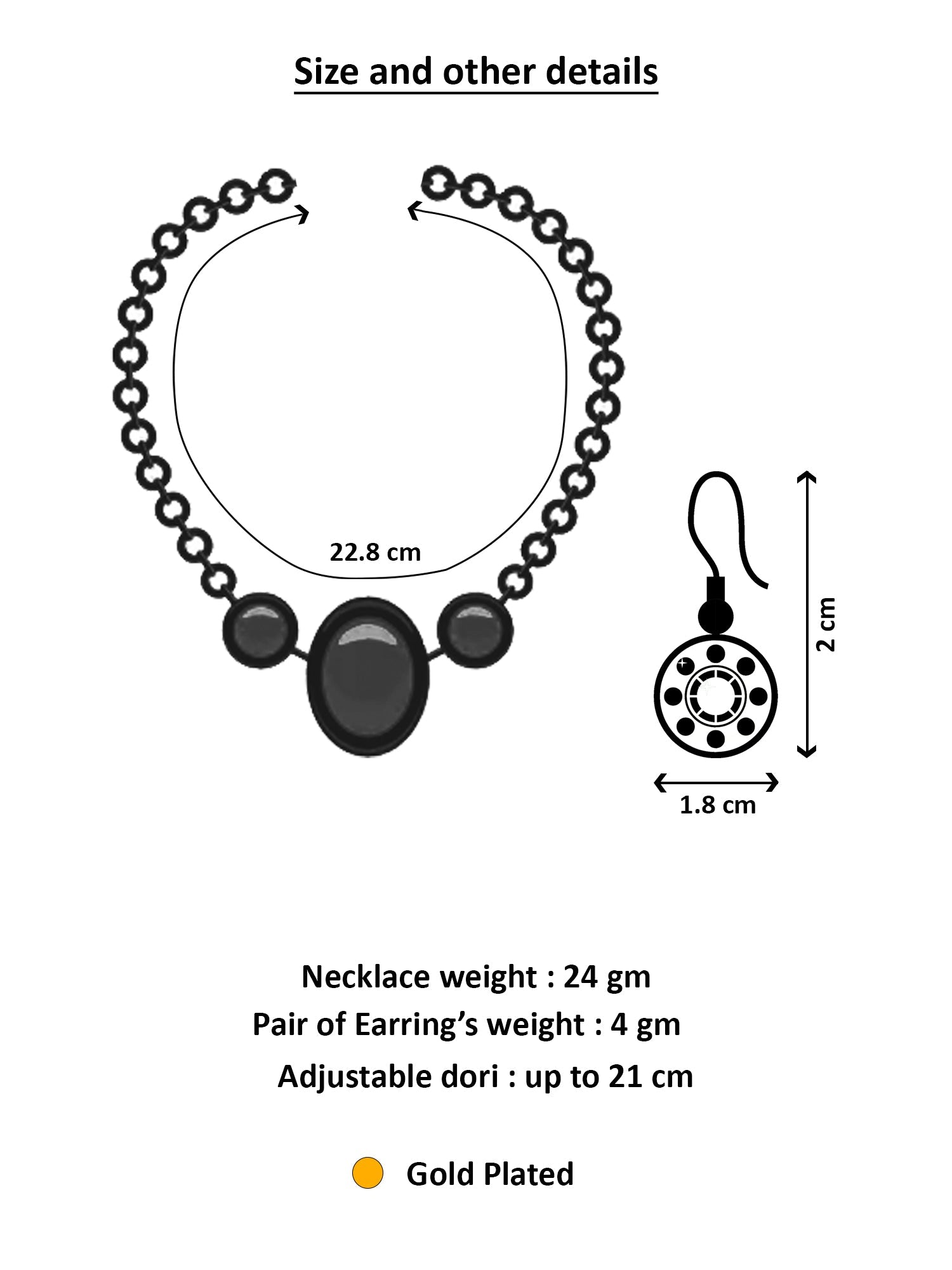 Aadita Gold Plated Green Hexagonal Stone Traditional Necklace Set for Women WNK4818