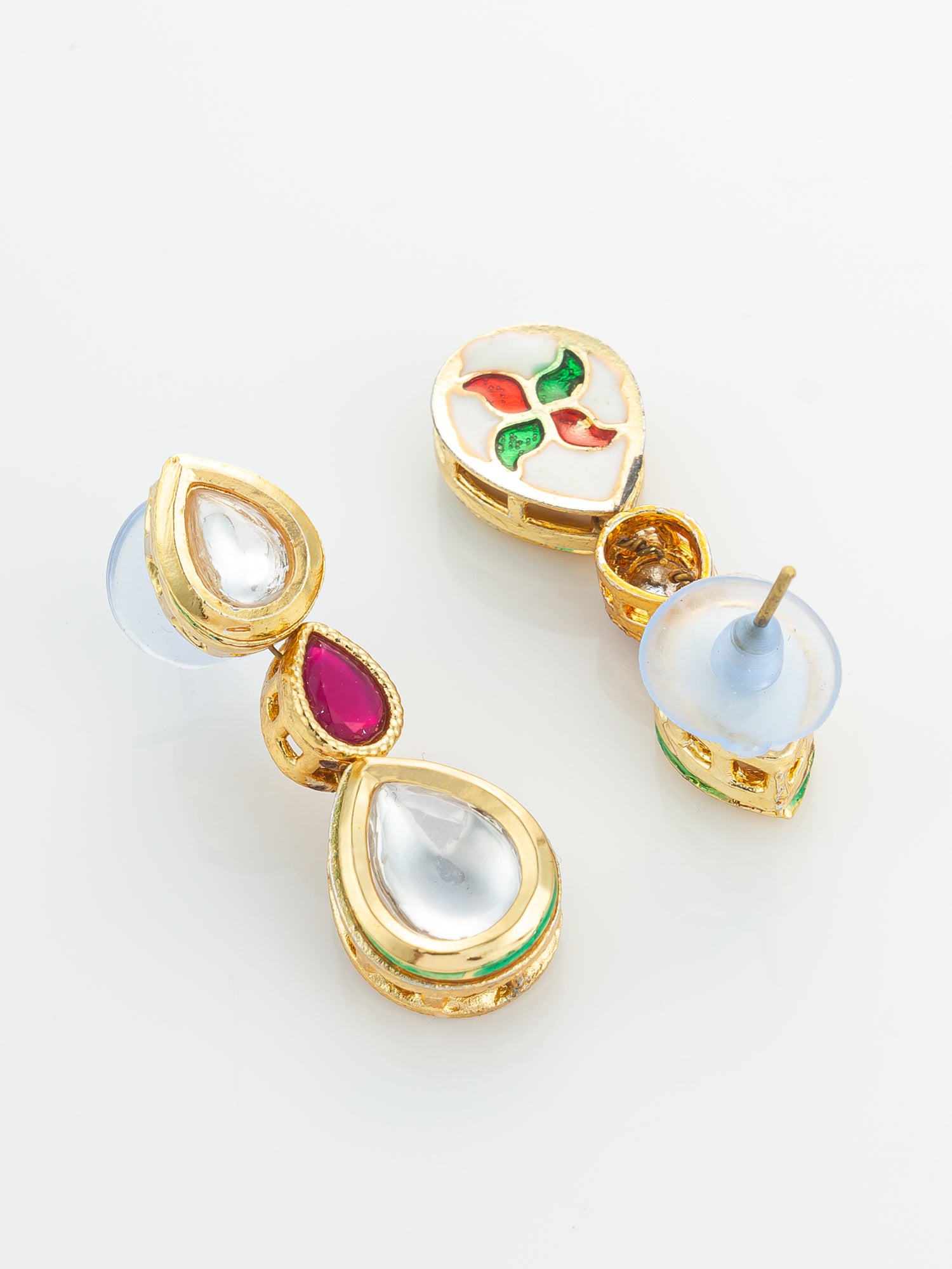 Aadita Ruby Red Kundan Gold Plated Traditional Pendant Necklace Set