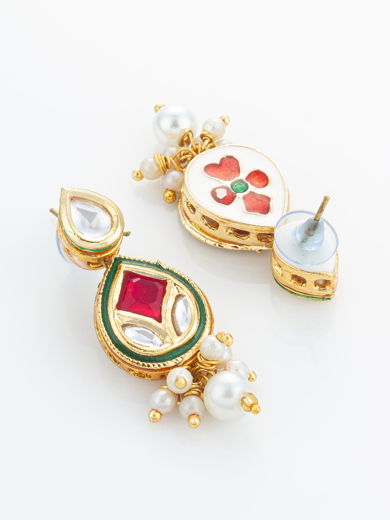 Aadita Ruby Red Crescent Kundan Necklace Set