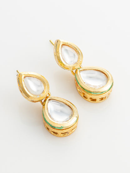 Aadita Gold Plated Pearl and Kundan Long Necklace Set