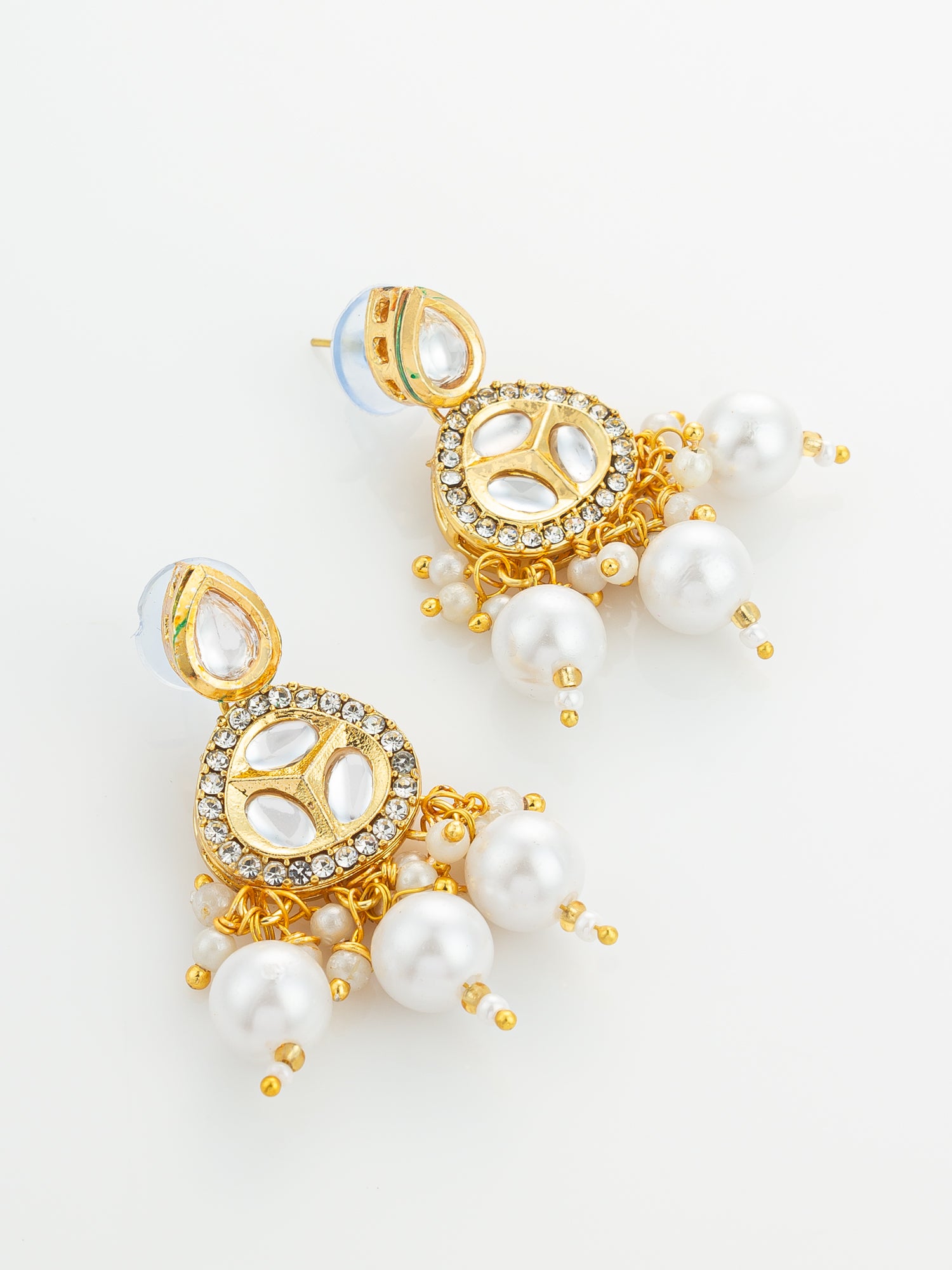 Aadita Gold Plated Kundan and Multi-Strand Pearl Choker Set