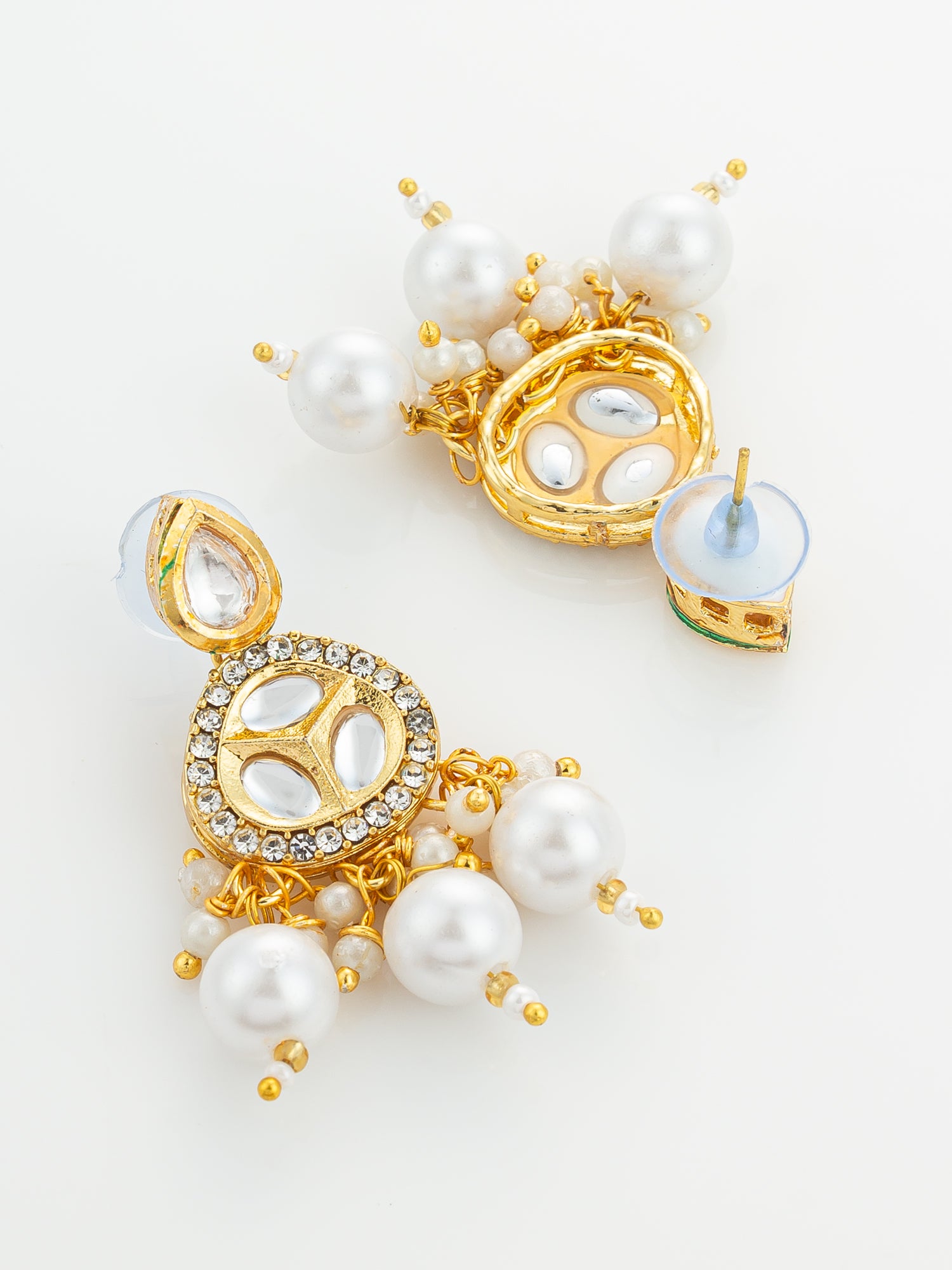 Aadita Gold Plated Kundan and Multi-Strand Pearl Choker Set