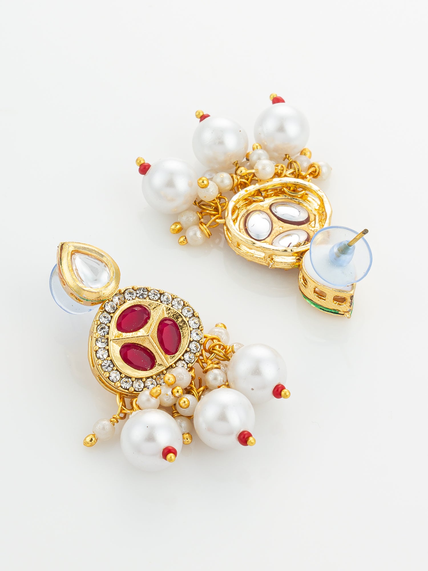 Aadita Gold Plated Pink and White Pearl Kundan Choker Set