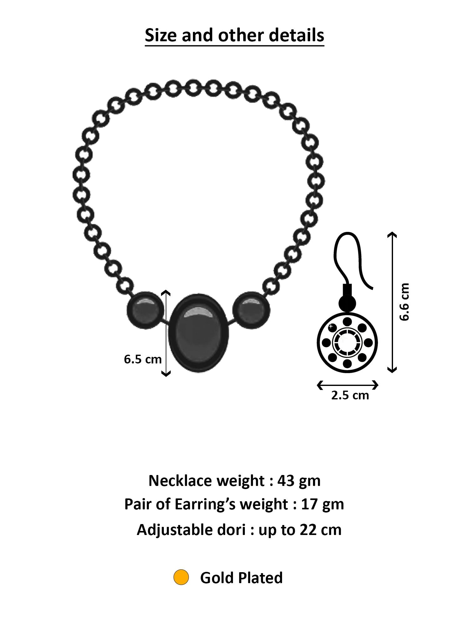 Aadita Gold Plated Kundan Studded Choker Necklace Set with Red Bead Drops