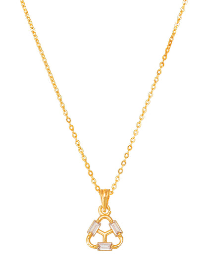 Aadita Geometric Triangular Baguette Stone Pendant