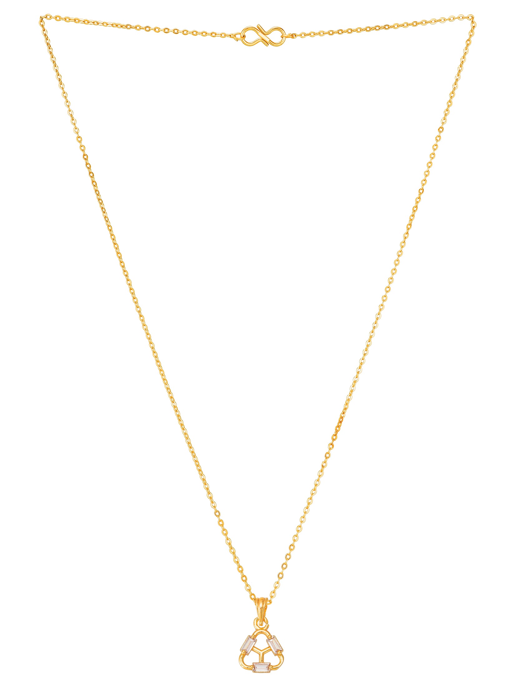 Aadita Geometric Triangular Baguette Stone Pendant
