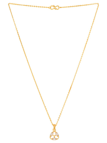Aadita Geometric Triangular Baguette Stone Pendant