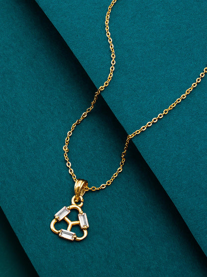 Aadita Geometric Triangular Baguette Stone Pendant