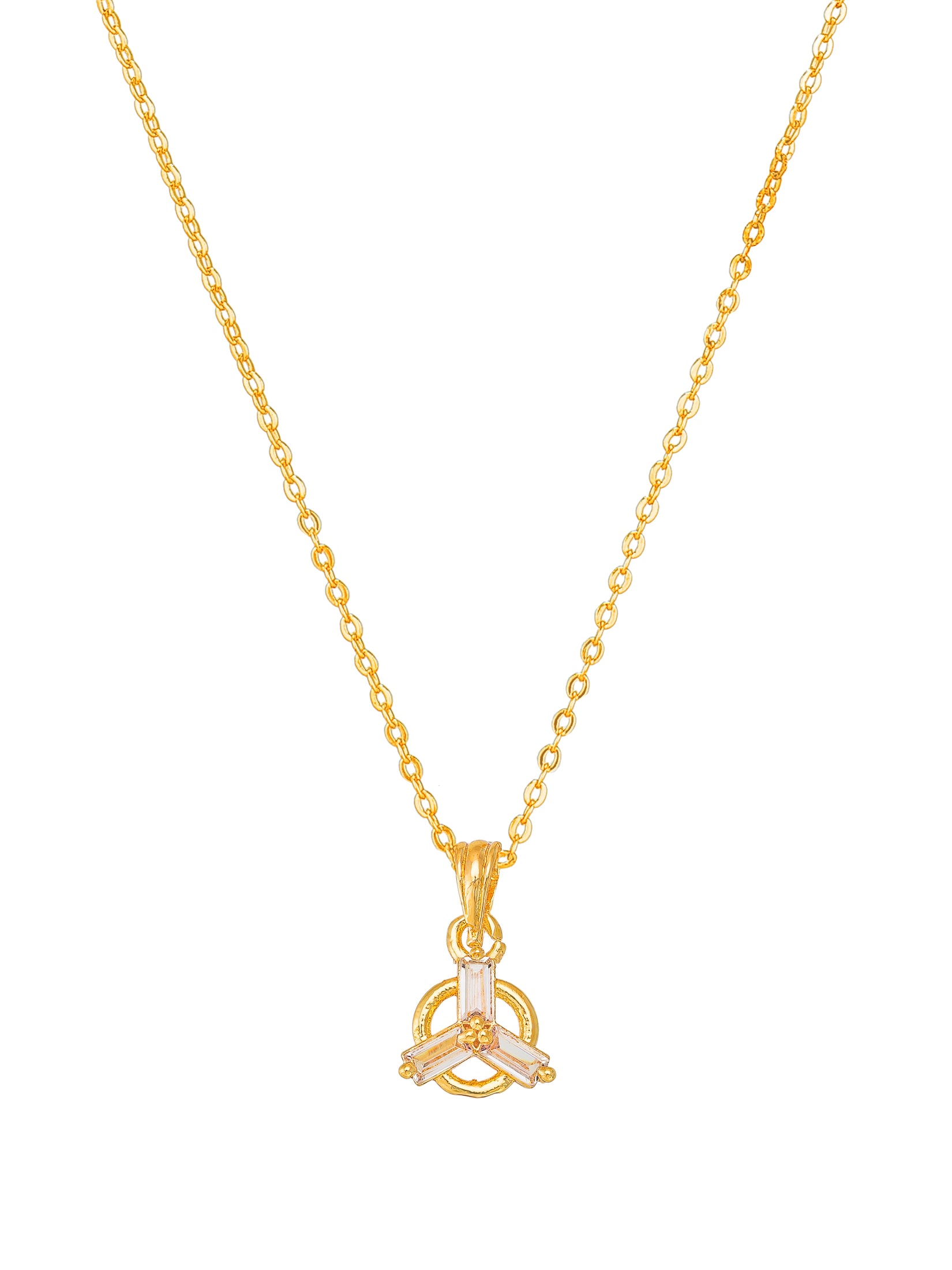 Aadita Radial Baguette Stone Circular Pendant