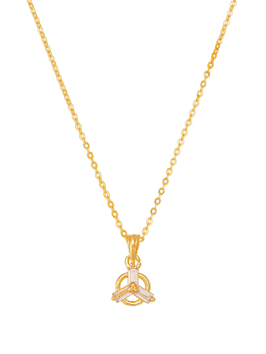 Aadita Radial Baguette Stone Circular Pendant