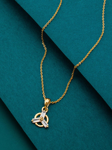 Aadita Radial Baguette Stone Circular Pendant