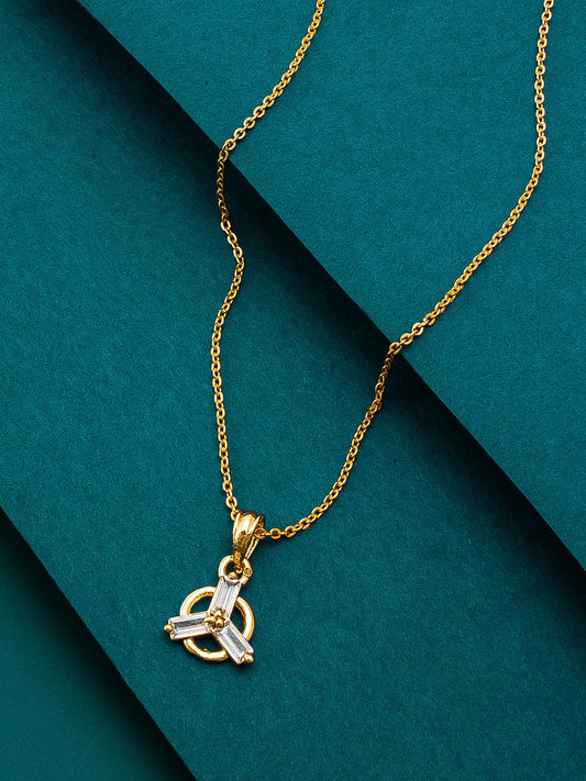 Aadita Radial Baguette Stone Circular Pendant