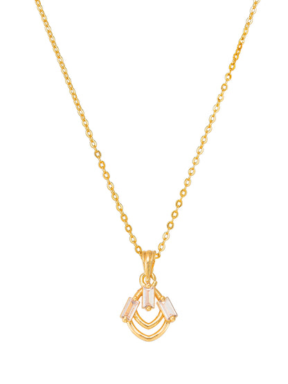 Aadita Tiered Curved Baguette Stone Pendant