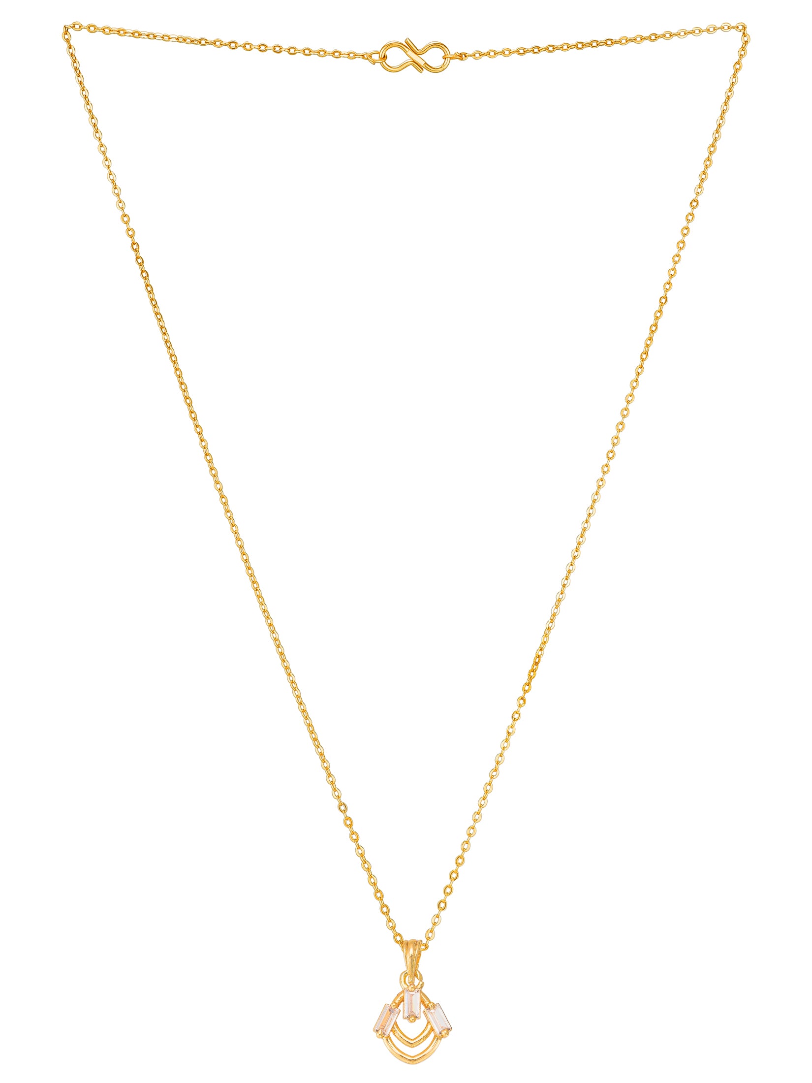 Aadita Tiered Curved Baguette Stone Pendant