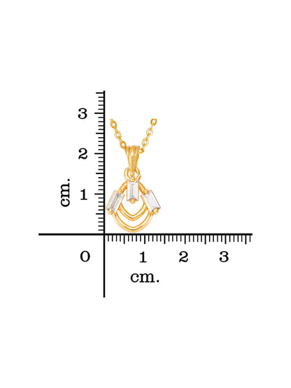 Aadita Tiered Curved Baguette Stone Pendant