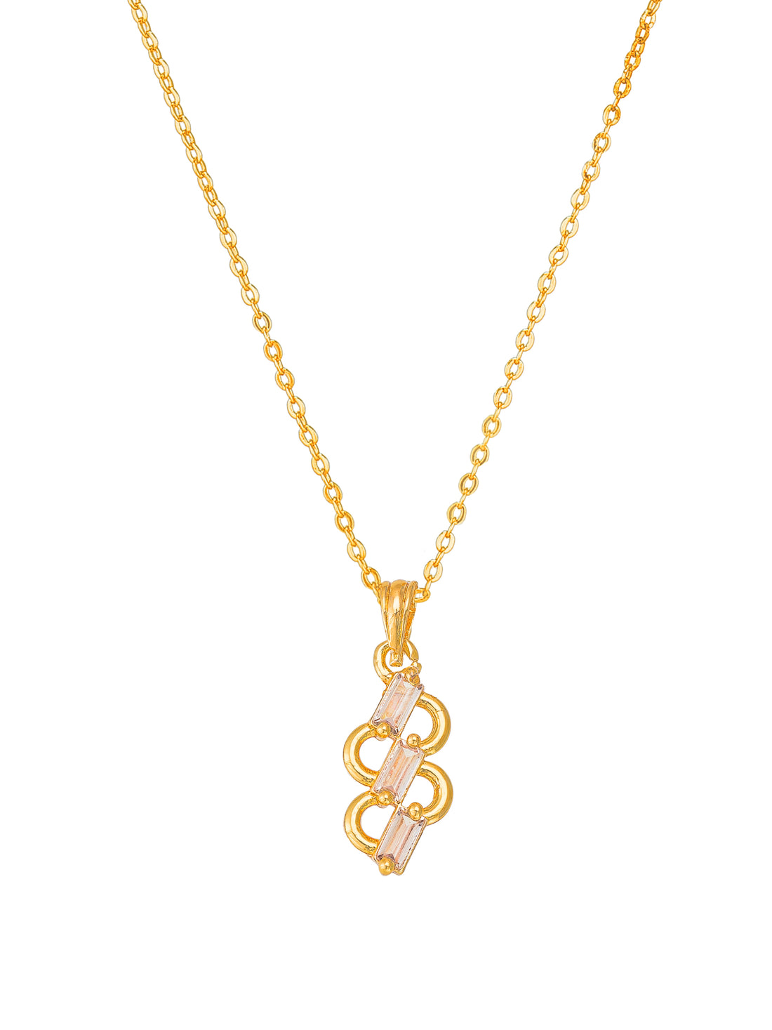 Aadita S-Curve Interlocking Baguette Stone Pendant