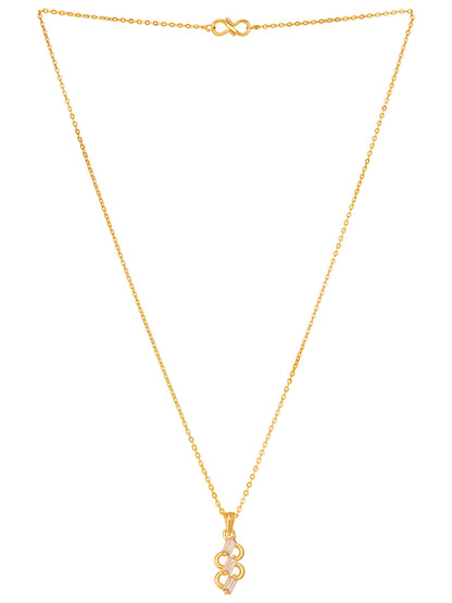 Aadita S-Curve Interlocking Baguette Stone Pendant