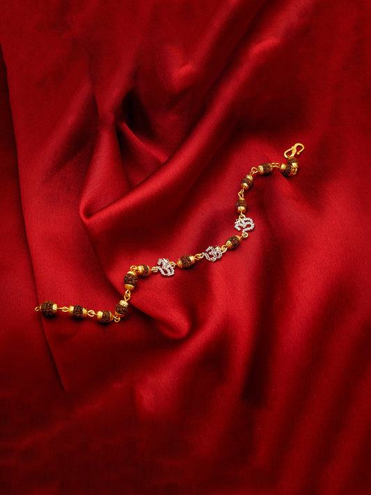 Aadita Om Rudraksh Bracelet Rakhi for Brother