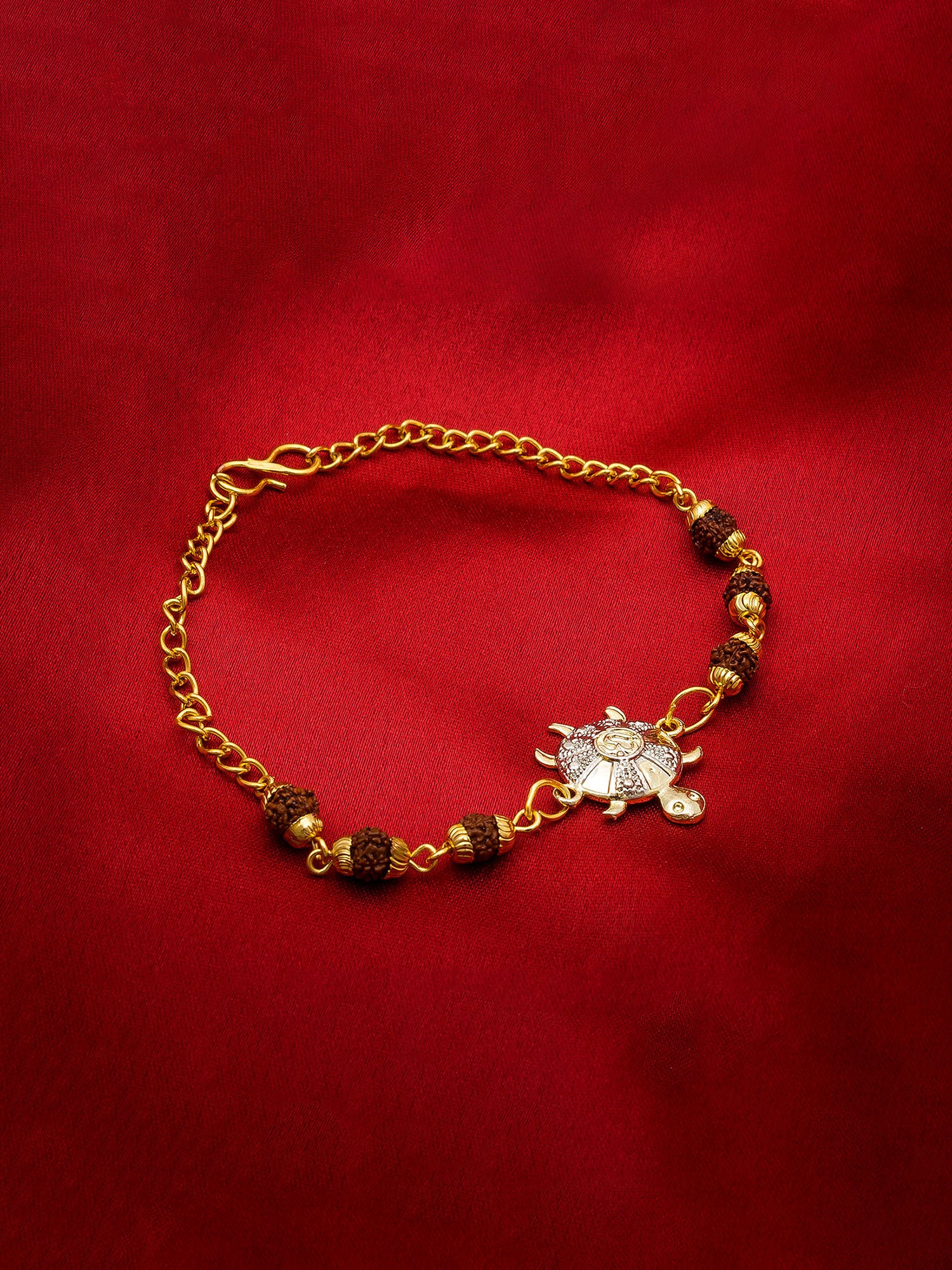 Aadita Tortoise Rudraksh Bracelet Rakhi for Brother