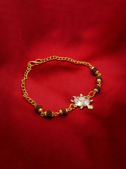 Aadita Tortoise Rudraksh Bracelet Rakhi for Brother