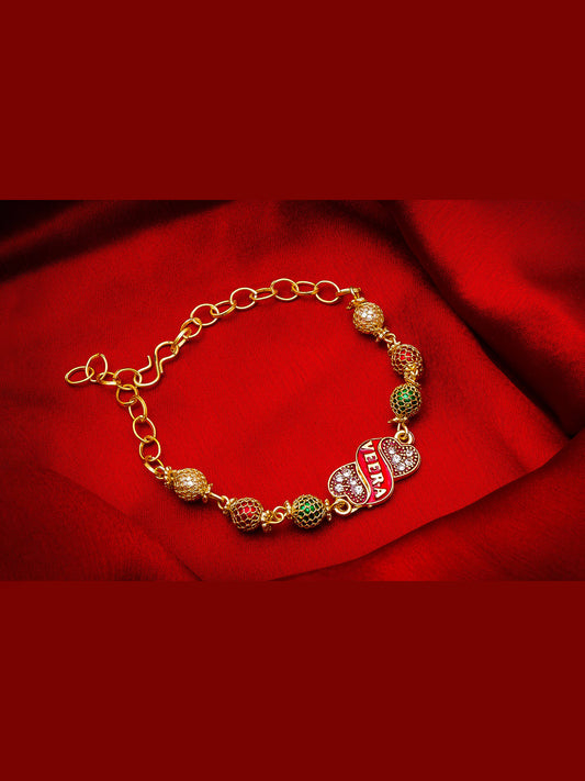 Aadita Veera Bracelet Rakhi for Brother – Colorful Beads with Infinity Design