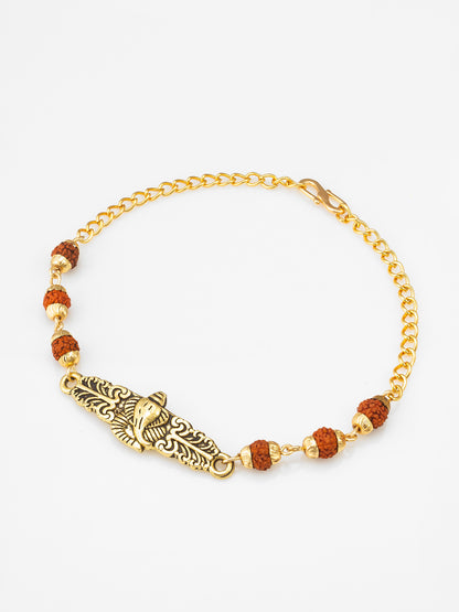 Aadita Ganesha Bracelet Rakhi with Rudraksh Beads