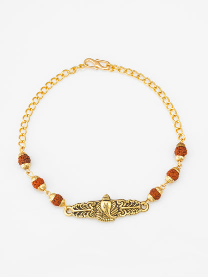 Aadita Ganesha Bracelet Rakhi with Rudraksh Beads
