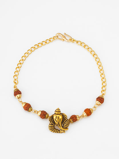 Aadita Rudraksh Ganesha Bracelet Rakhi for Brother
