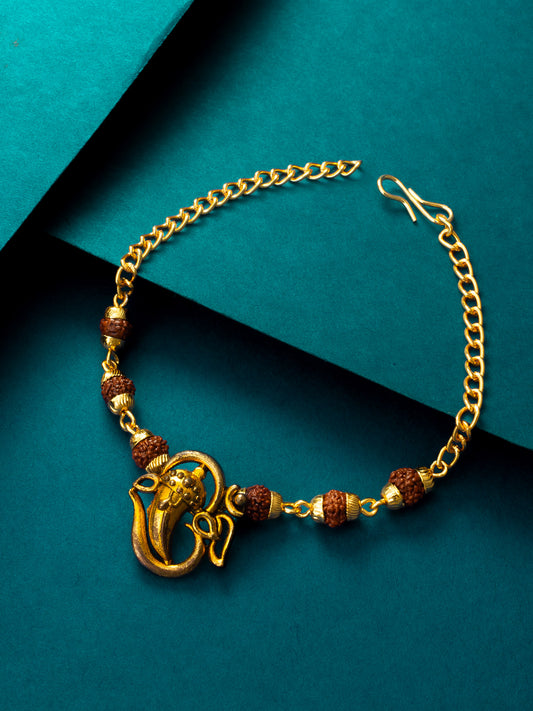 Aadita Rudraksh Om Bracelet Rakhi for Brother