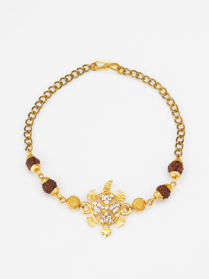 Aadita Tortoise Rudraksh Bracelet Rakhi for Brother