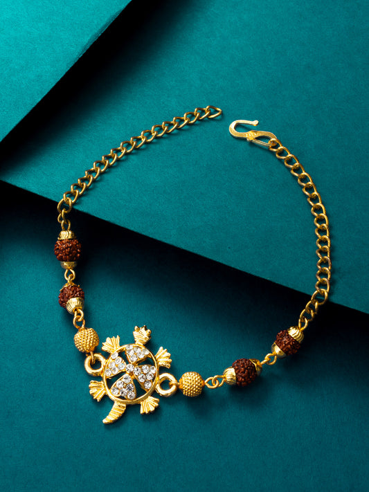 Aadita Tortoise Rudraksh Bracelet Rakhi for Brother