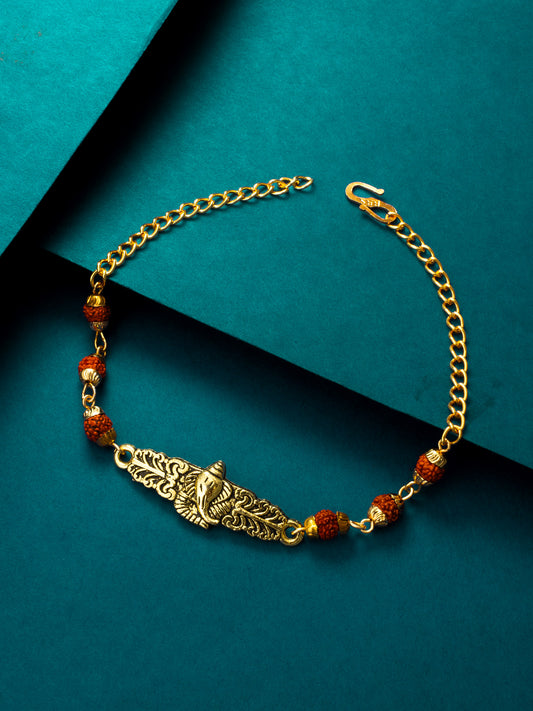 Aadita Ganesha Rudraksh Bracelet Rakhi for Brother
