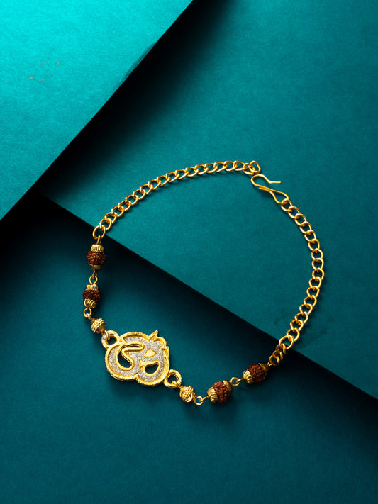 Aadita Om Rudraksh Bracelet Rakhi for Brother