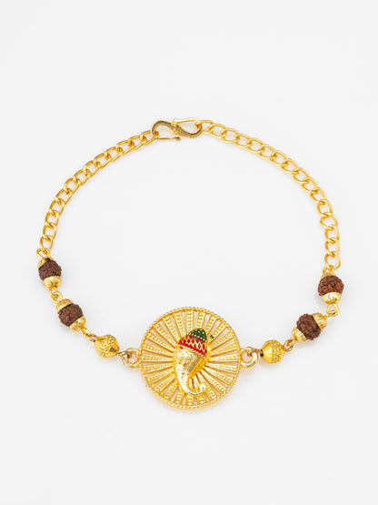 Aadita Ganesh Rudraksh Bracelet Rakhi for Brother