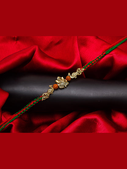 Aadita Ganesh Rudraksh Rakhi on Red-Green Thread for Raksha Bandhan