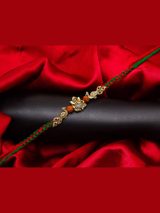 Aadita Ganesh Rudraksh Rakhi on Red-Green Thread for Raksha Bandhan