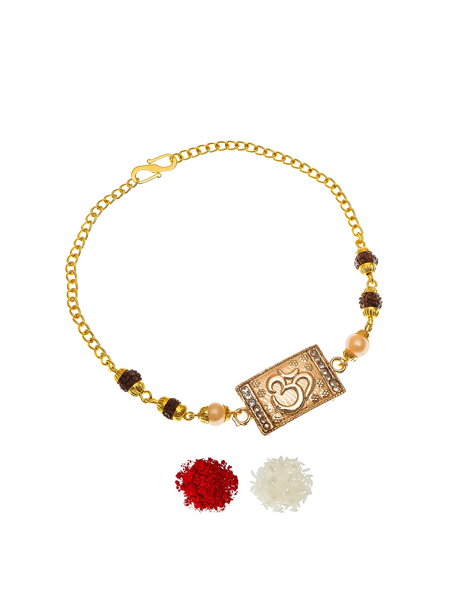 Aadita Om Bracelet Rakhi with Rudraksh