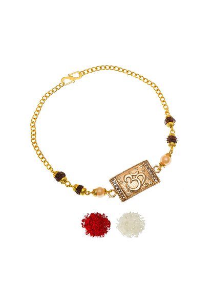 Aadita Om Bracelet Rakhi with Rudraksh