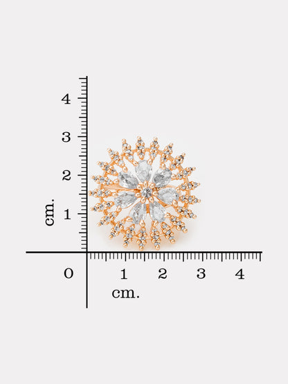 Aadita Floral Starburst Crystal Ring with Pear Cut Stones