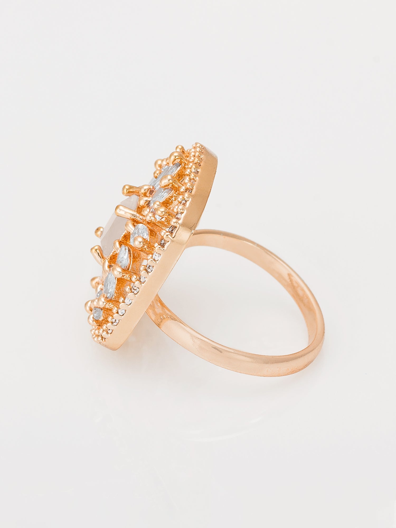 Aadita Contemporary Geometric Square Lattice Ring