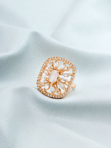 Aadita Contemporary Geometric Square Lattice Ring